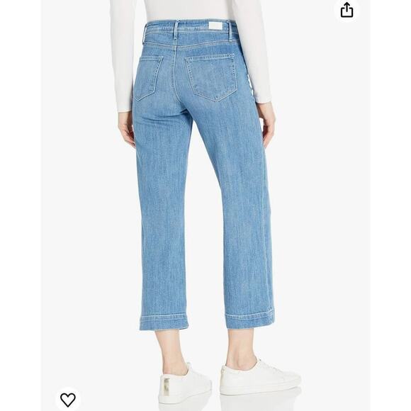PAIGE Nellie Culotte High Rise Wide Leg Cropped Jeans Denim Blue Size 26 NWT - Picture 2 of 12